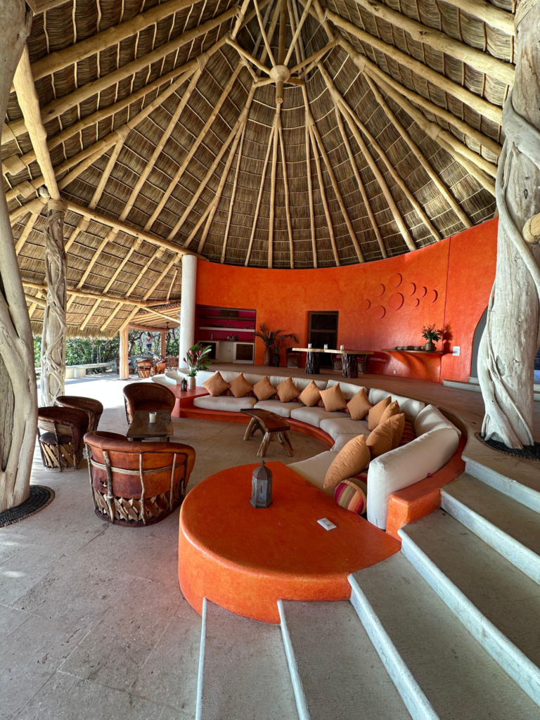 Palapa living room open to the sea at Casa Papelillo